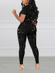 Distressed Zip Front Jumpsuit