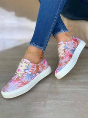 Zapatillas planas informales con plantas