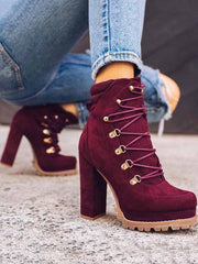 Suede Chunky Heel Booties