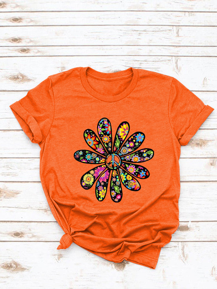 Peace Flower Casual Tee