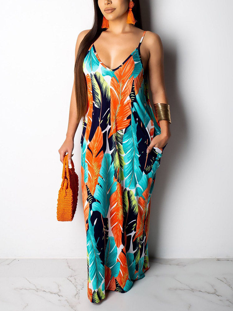 Print Spaghetti Strap Dress