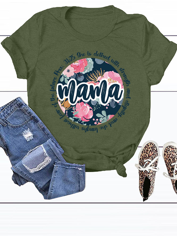 Camiseta suelta informal de mamá