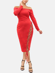 Bandage Lace Up Midi Dress