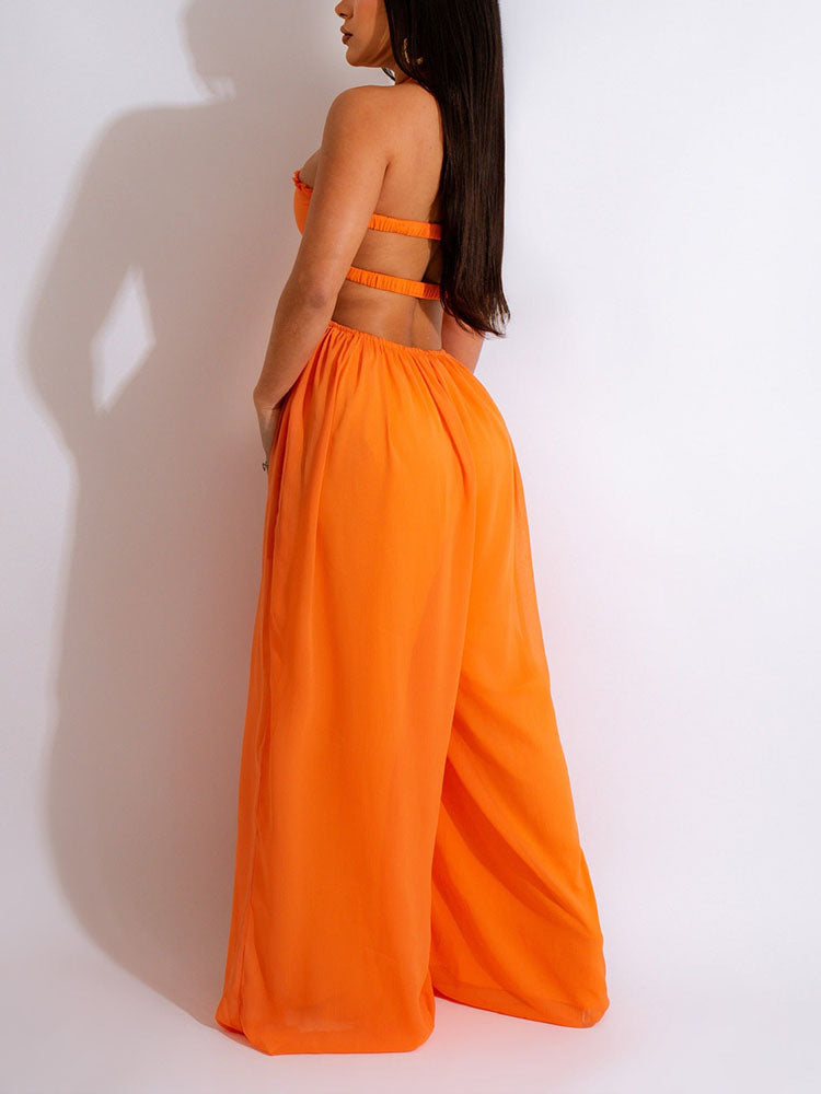 Chiffon Wide Leg Jumpsuit