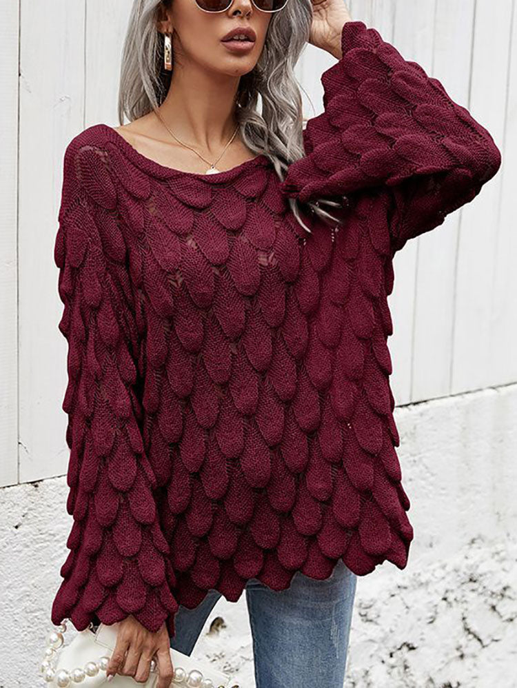 Pullover mit hohler One-Shoulder-Pullover