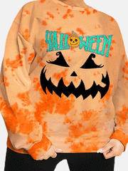 Halloween Langarm Kürbis Pullover Tops