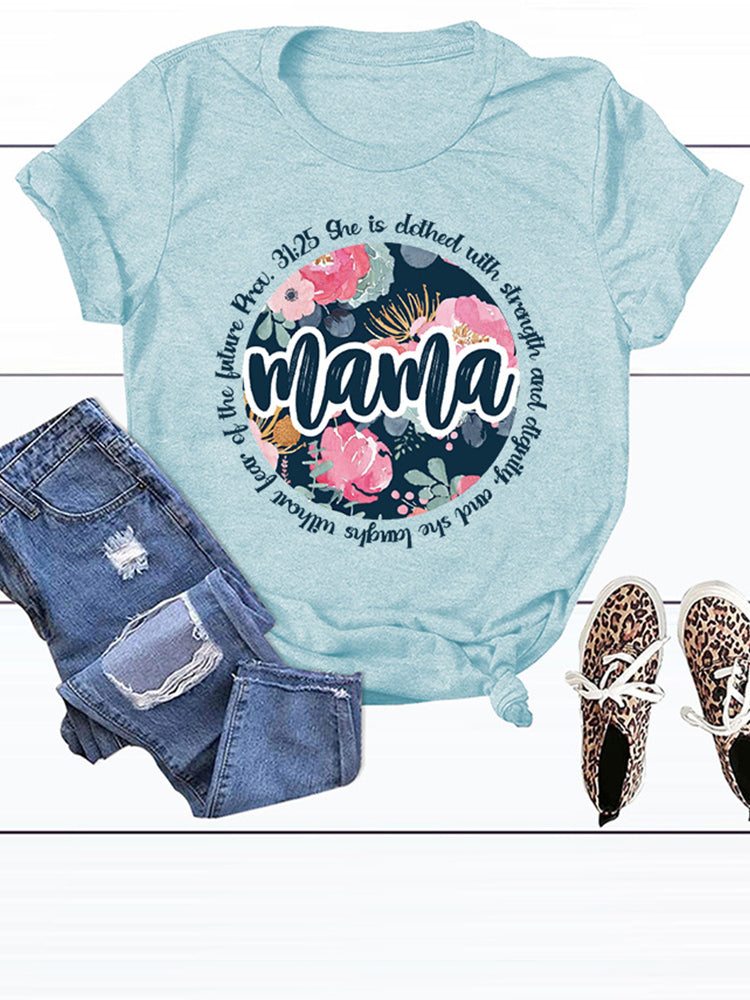 Camiseta suelta informal de mamá