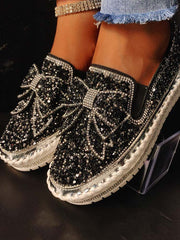 Bowknot Rhinestone Loafers Shoes