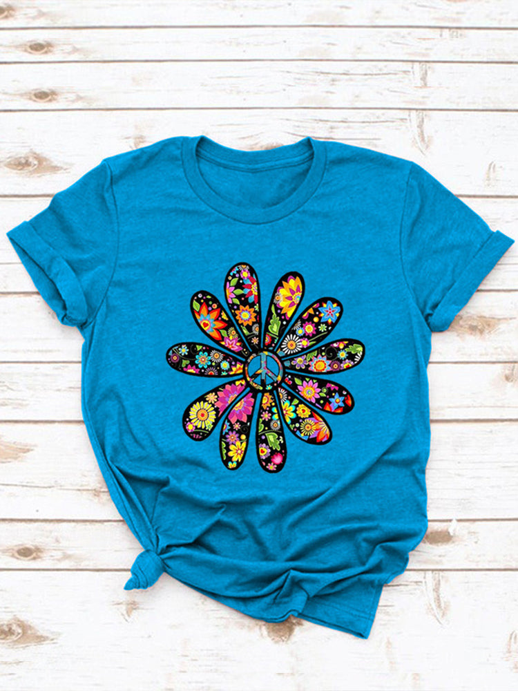 Peace Flower Casual Tee