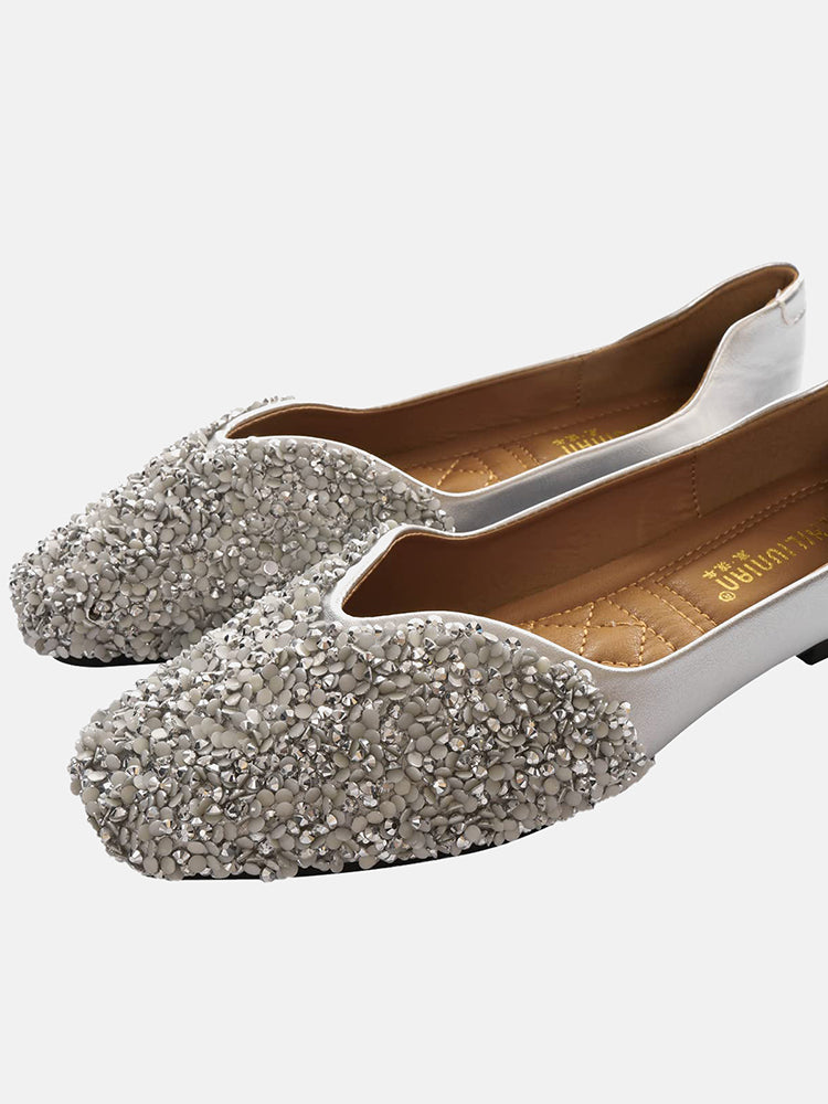 Rhinestone Sequin Flat Shoes