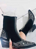 Studded Pointed Toe Booties