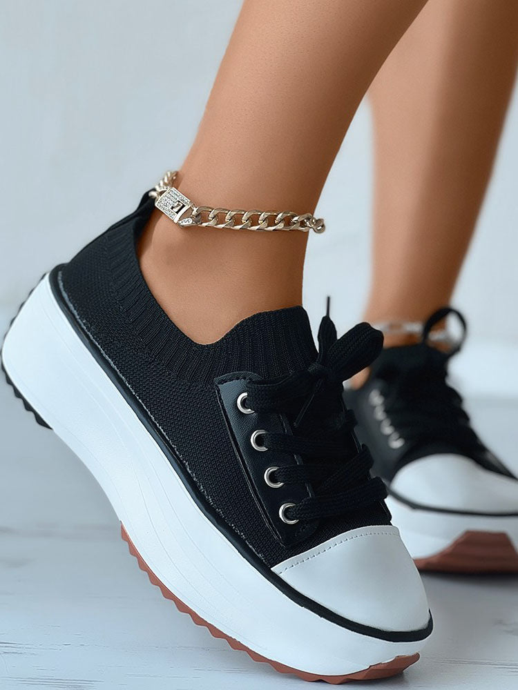 Knit Lace-Up Sneaker