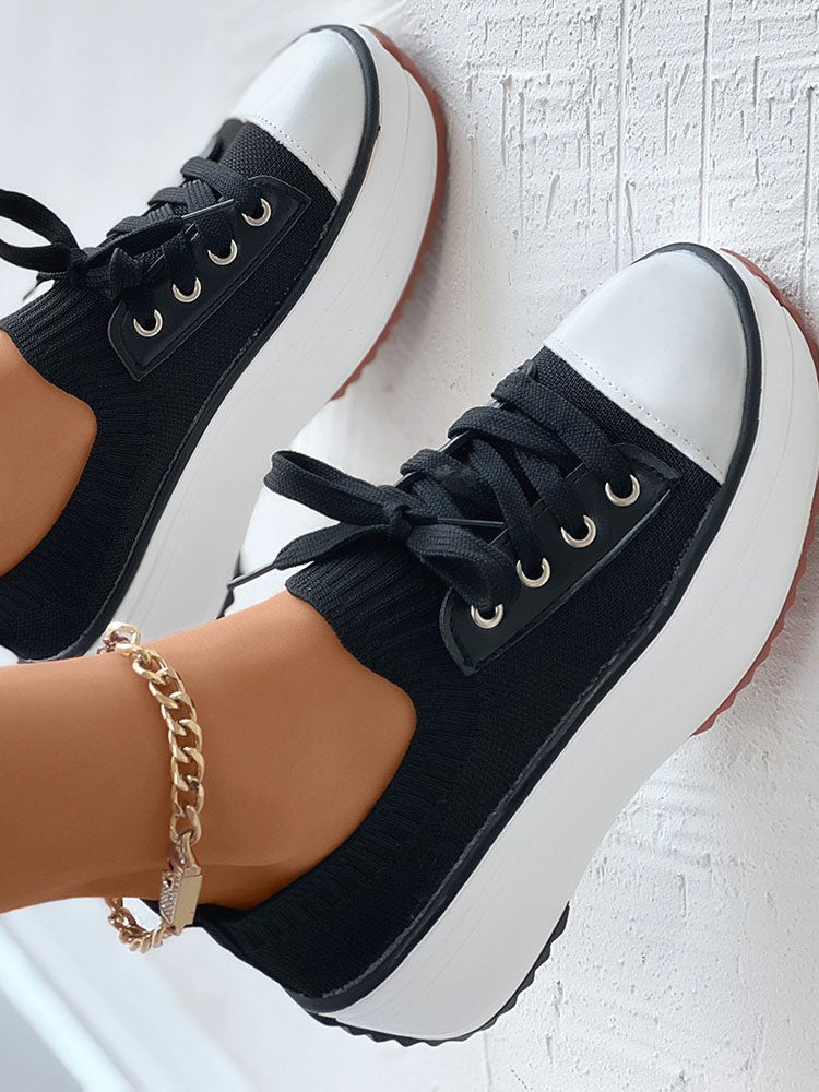 Knit Lace-Up Sneaker