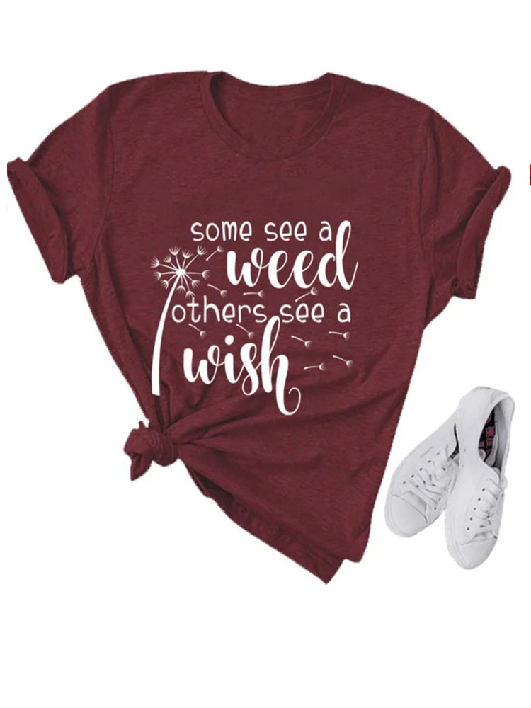 Wish Letter Print T-Shirt
