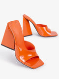Square-toe Triangle Heel Sandals