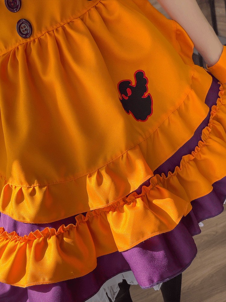 Vestido de mucama de calabaza para Halloween