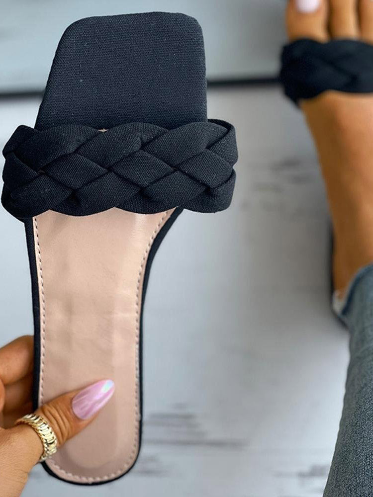 Braided Square Toe Slides