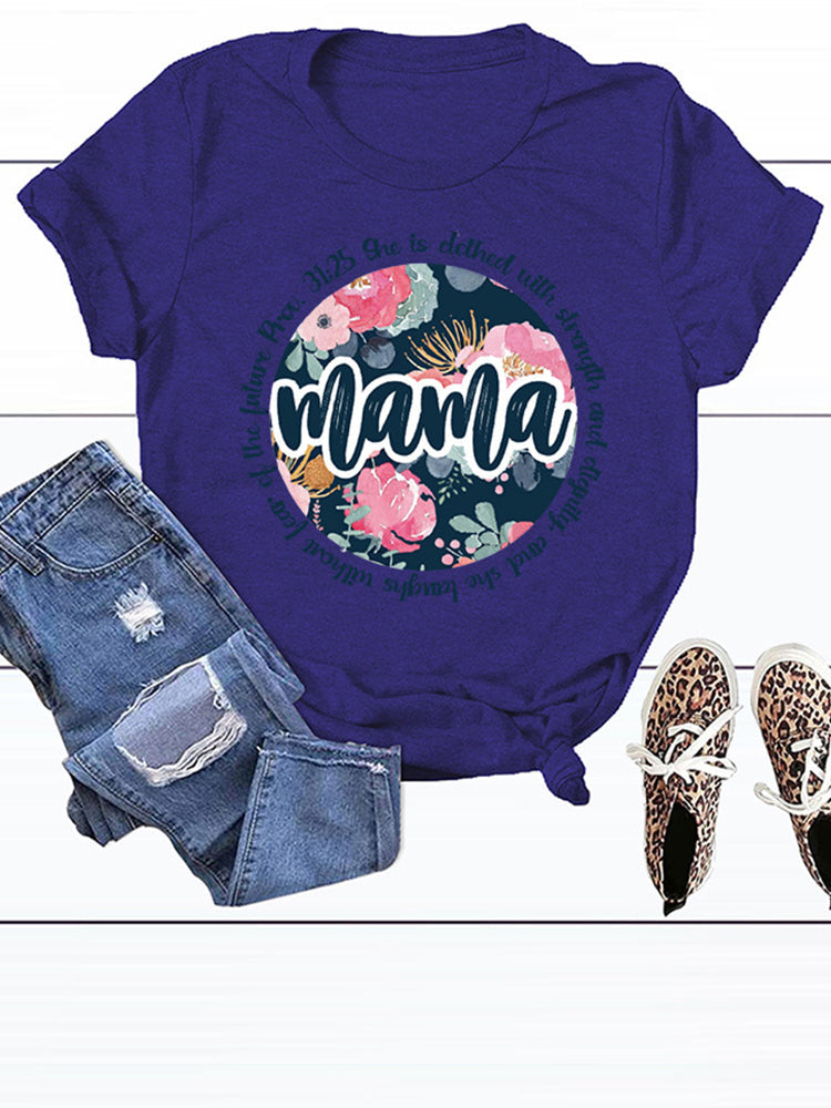 Camiseta suelta informal de mamá