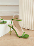 Ankle Wrap Heart Deco Stiletto Heels