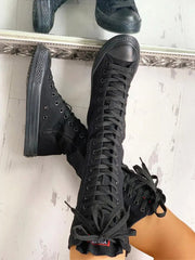 Lace-up Canvas Boots