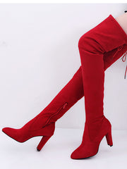 Round Toe High Heels Boots