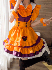 Halloween Kürbis Dienstmädchen Kleid