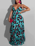 Leopard V Neck Maxi Dress