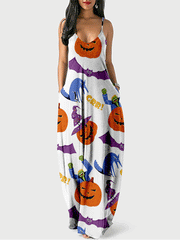 Pumpkin Spaghetti Strap Maxi Dress