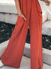 Spaghetti Strap Wide Leg Jumpsuit