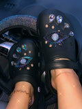 Rhinestone Evil Eyes Slides
