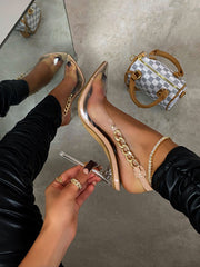 Clear Chain Decor Heel