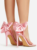 Fairytale Ankle Strap Bow Decor Heel