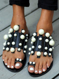 Pearl Decor Flat Casual Sandals