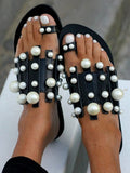 Pearl Decor Flat Casual Sandals