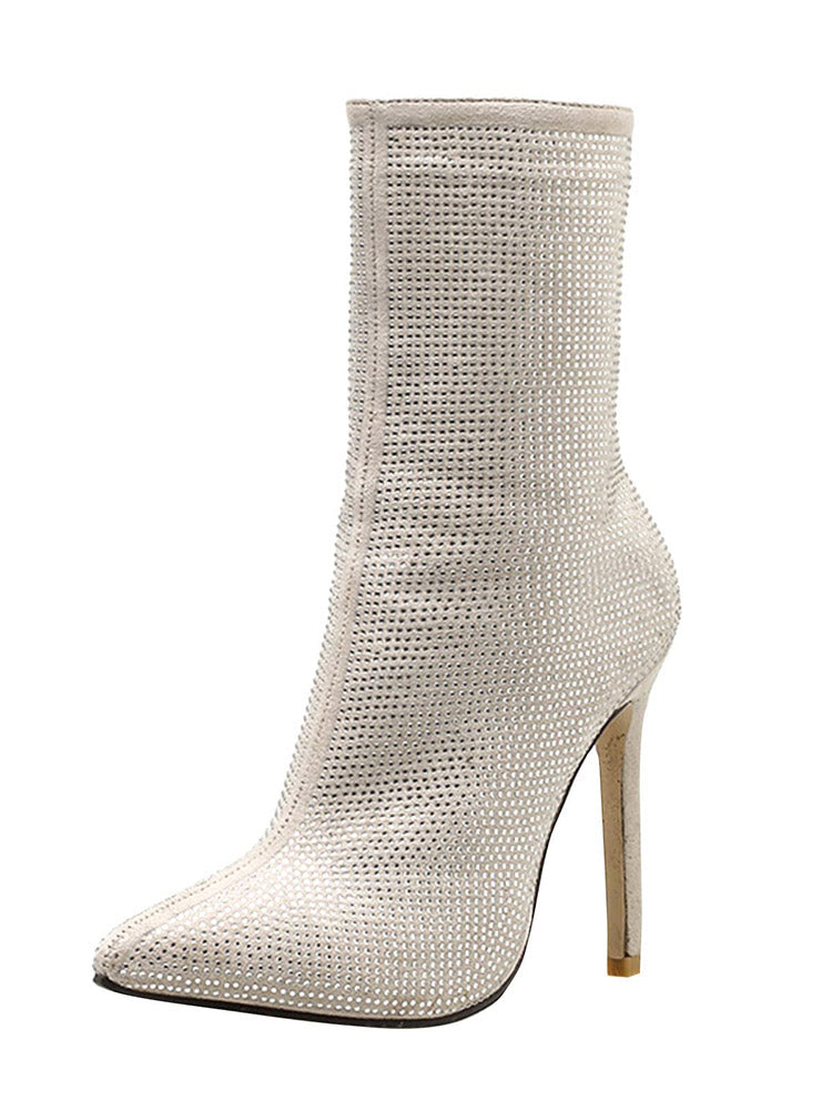 Rhinestone Pointed Toe Boots