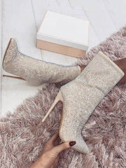 Rhinestone Pointed Toe Boots