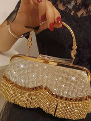 Carteras con borlas y tachuelas de diamantes de imitación