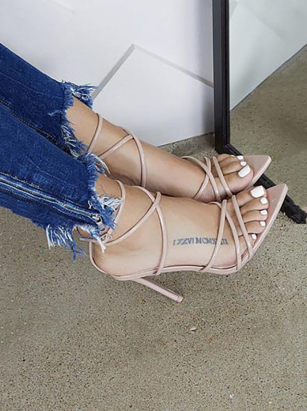 Pointed Toe Stiletto Heel Sandals