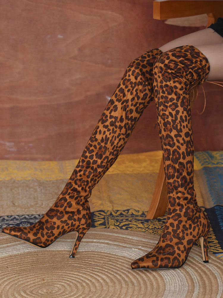 Animal Printed High Heel Boots