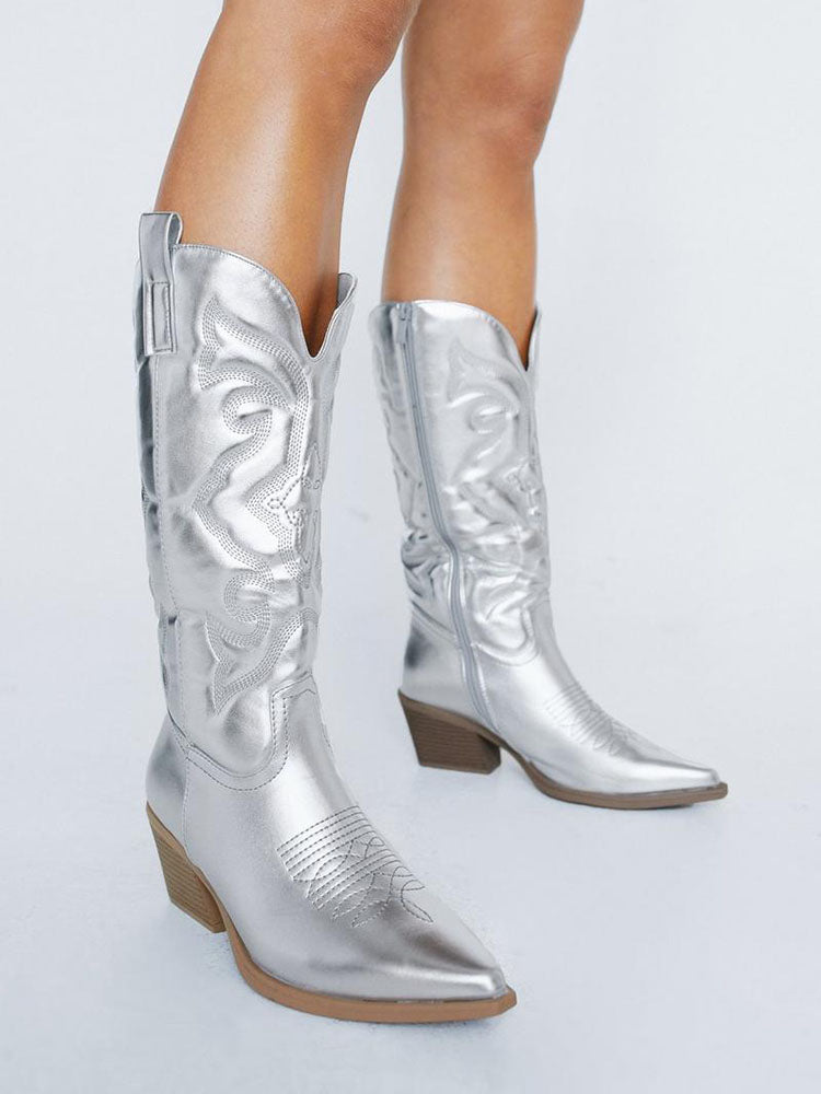 PU Leather Cowboy Boots