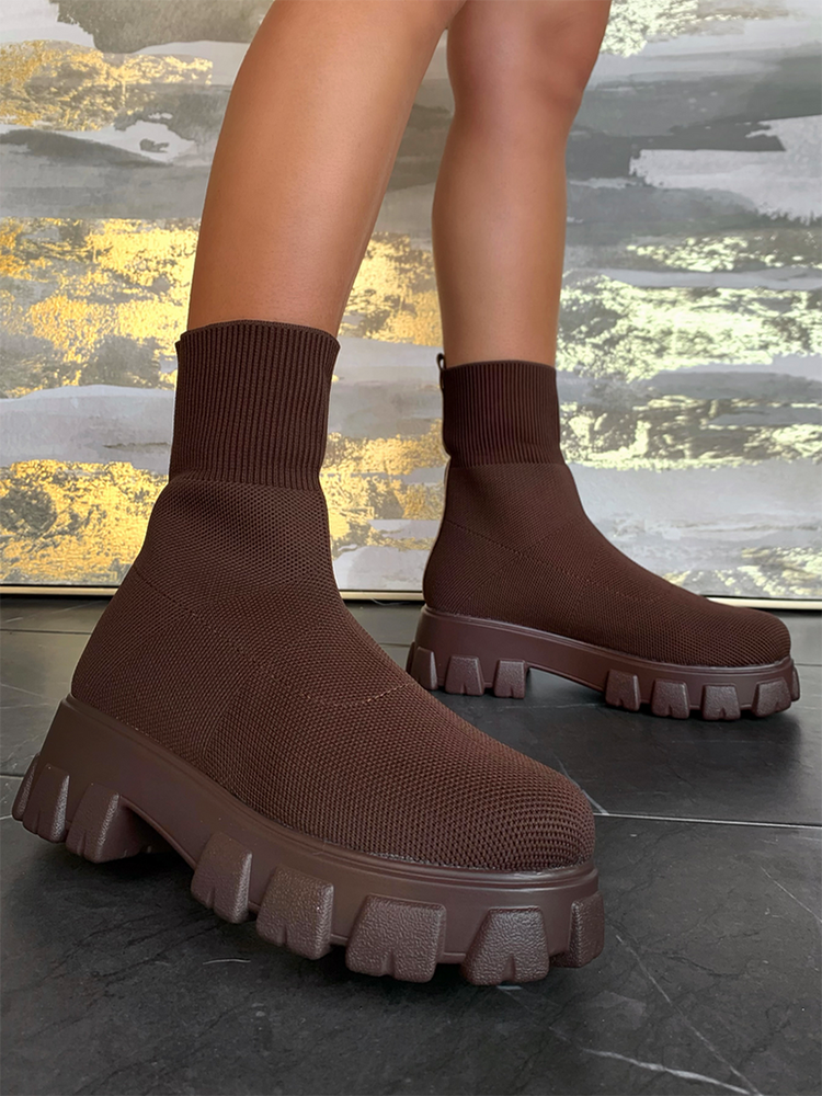 Chunky Sole Socks Boots