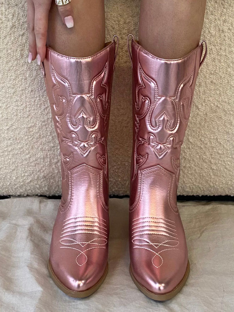 PU Leather Cowboy Boots