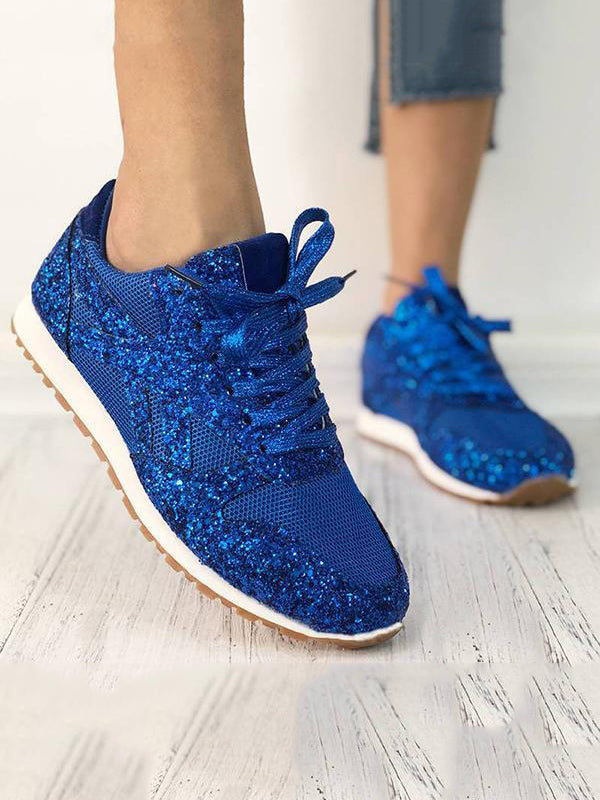 Lässige, atmungsaktive Sneakers mit Glitzer