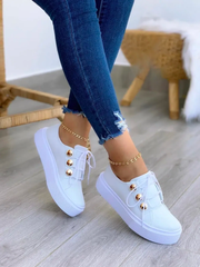 Casual Round Toe PU Loafers