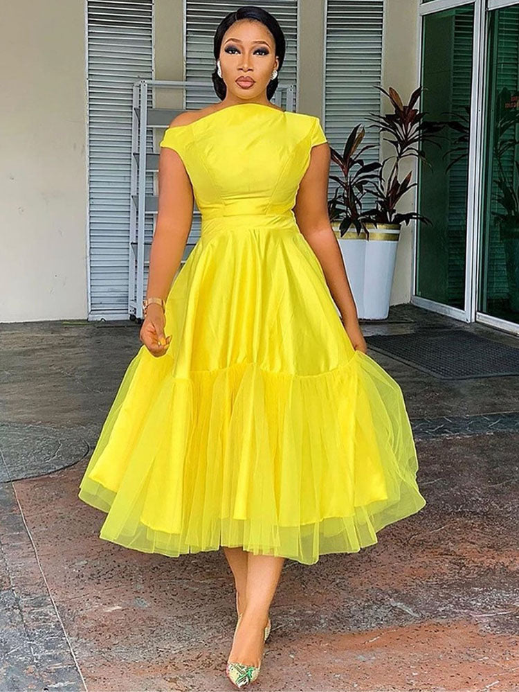 Off-shoulder Tulle Maxi dress
