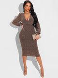Glitter Bodycon Midi Dress