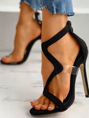 Transparent Snake Shaped High Heels