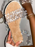 Crystal Decoration Flat Slippers