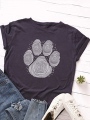 Dog Paw Print Casual Tee