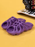 Solid Color Hollow Out Slippers